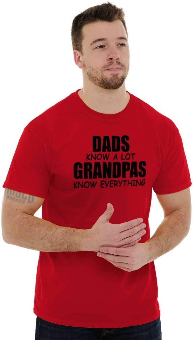 imageDad Knows A lot Grandpa Everything Mens Graphic T Shirt TeesRed