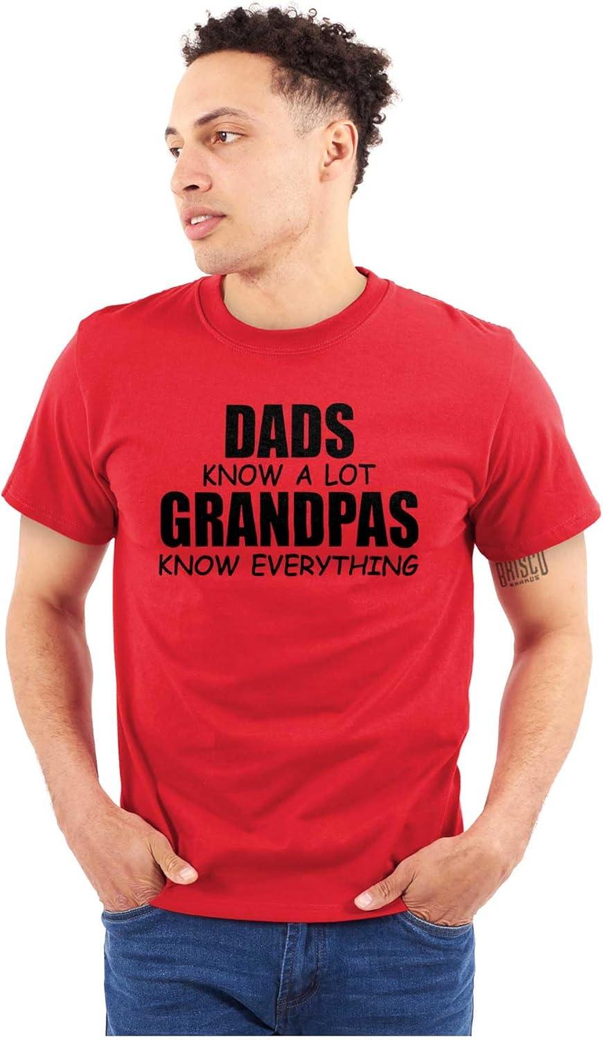 imageDad Knows A lot Grandpa Everything Mens Graphic T Shirt TeesRed