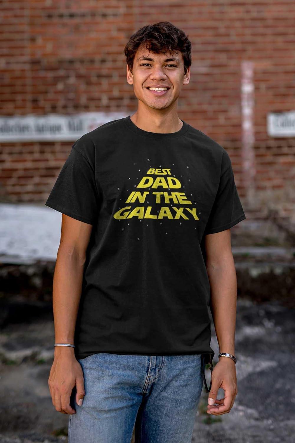 imageFathers Day Best Dad in The Galaxy Mens Graphic T Shirt TeesBlack