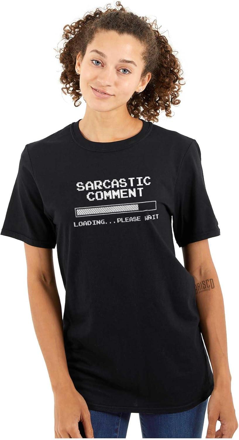 imageFunny Sarcastic Comment Loading T Shirt Humor Graphic Tee for Men and Women Geek Gamer Dad Joke ShirtBlack