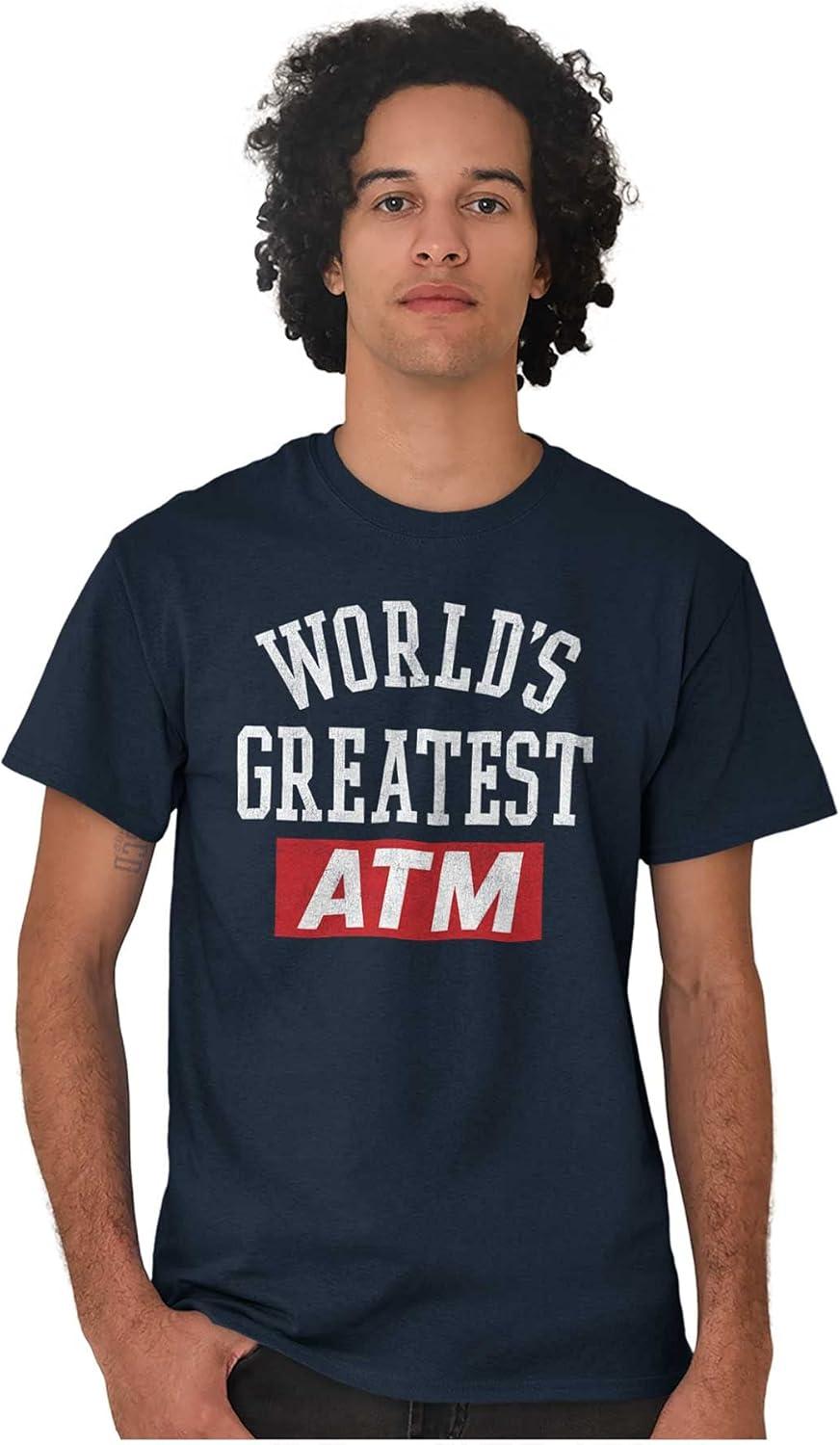 imageFunny Worlds Greatest ATM Dad Joke Mens Graphic T Shirt TeesNavy