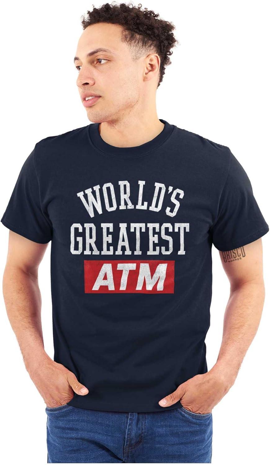 imageFunny Worlds Greatest ATM Dad Joke Mens Graphic T Shirt TeesNavy