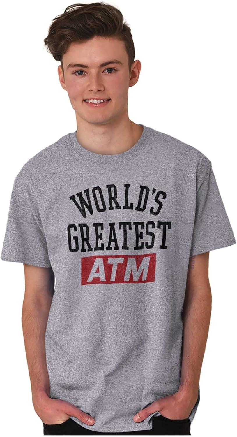 imageFunny Worlds Greatest ATM Dad Joke Mens Graphic T Shirt TeesSport Grey