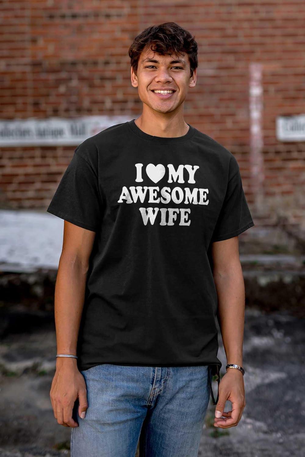 imageI Love My Awesome Wife Cute Husband Mens Graphic T Shirt TeesBlack