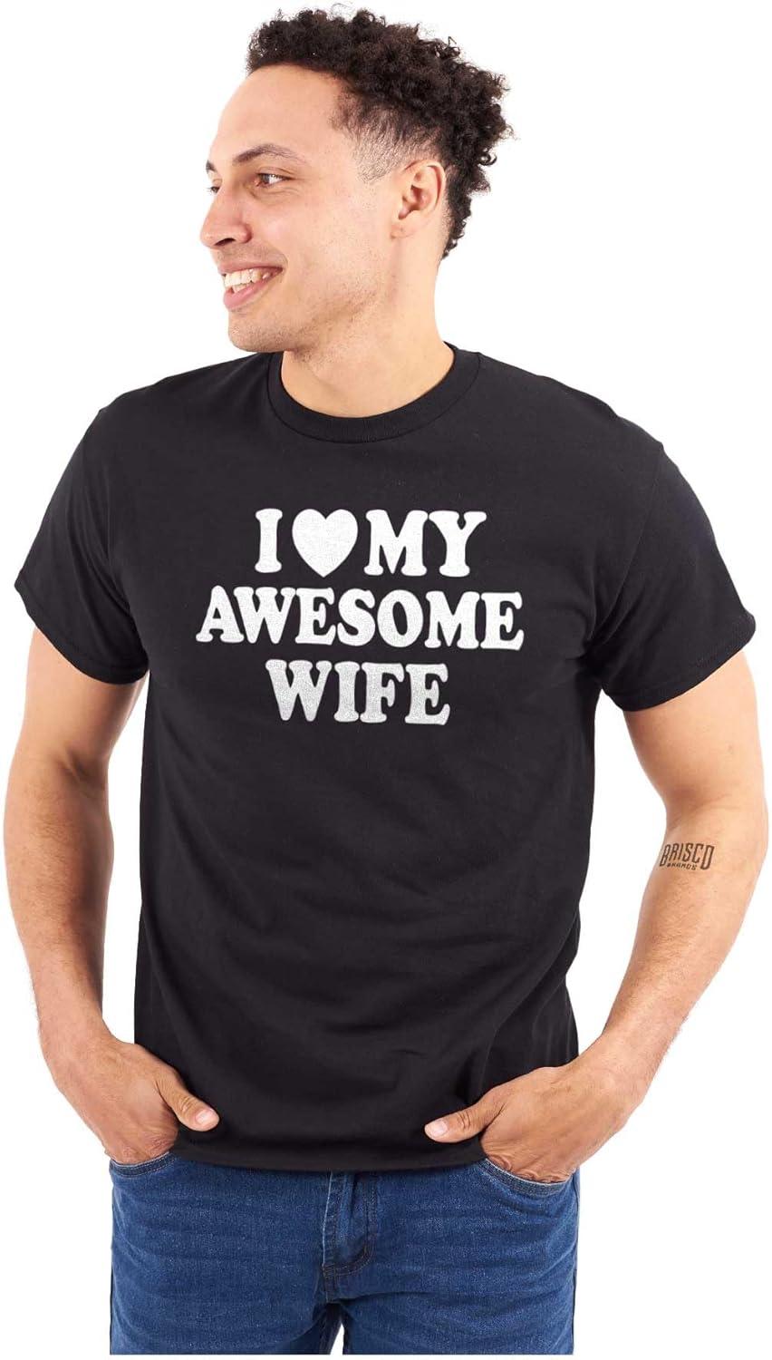 imageI Love My Awesome Wife Cute Husband Mens Graphic T Shirt TeesBlack