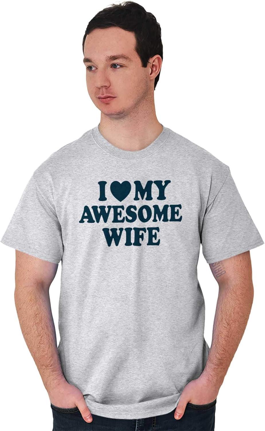 imageI Love My Awesome Wife Cute Husband Mens Graphic T Shirt TeesCarolina Blue