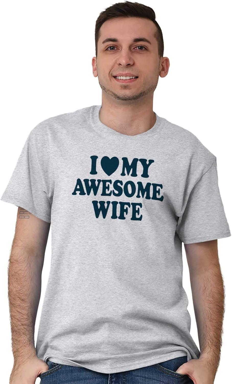 imageI Love My Awesome Wife Cute Husband Mens Graphic T Shirt TeesCarolina Blue