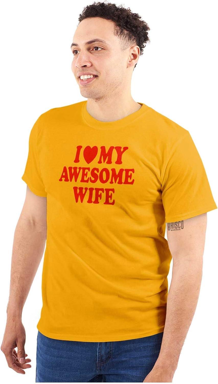 imageI Love My Awesome Wife Cute Husband Mens Graphic T Shirt TeesGold