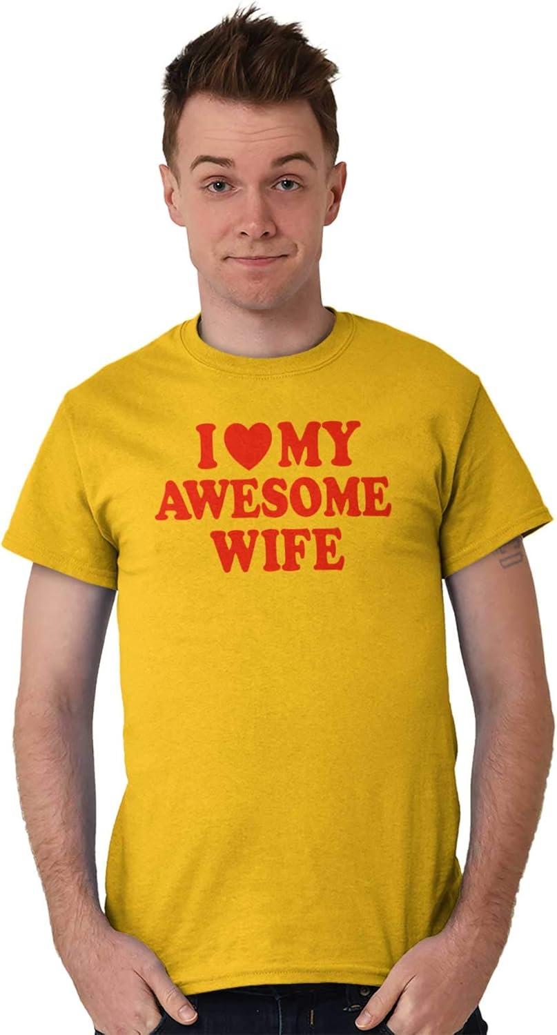 imageI Love My Awesome Wife Cute Husband Mens Graphic T Shirt TeesGold