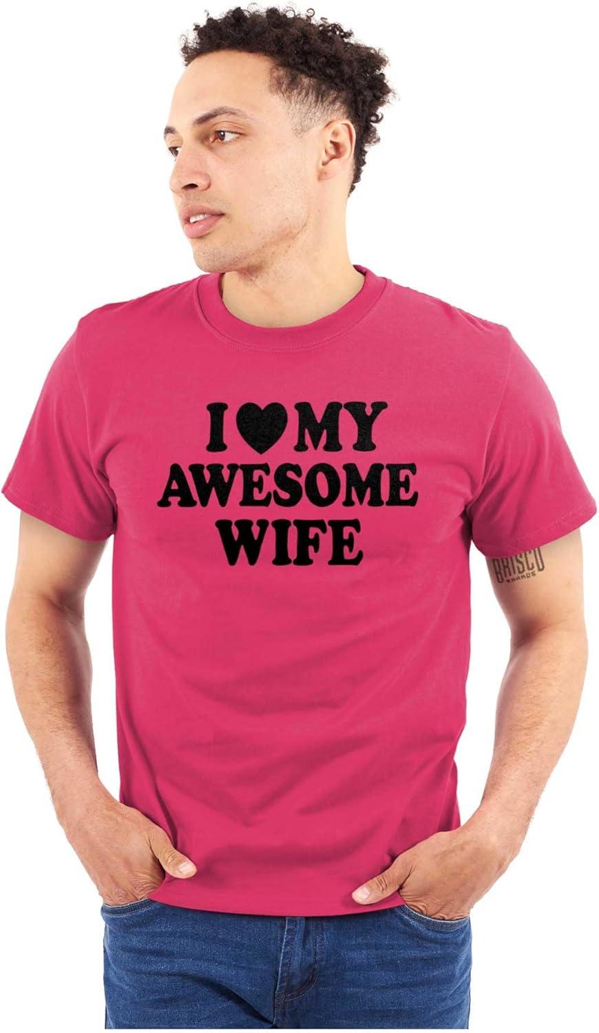 imageI Love My Awesome Wife Cute Husband Mens Graphic T Shirt TeesHeliconia