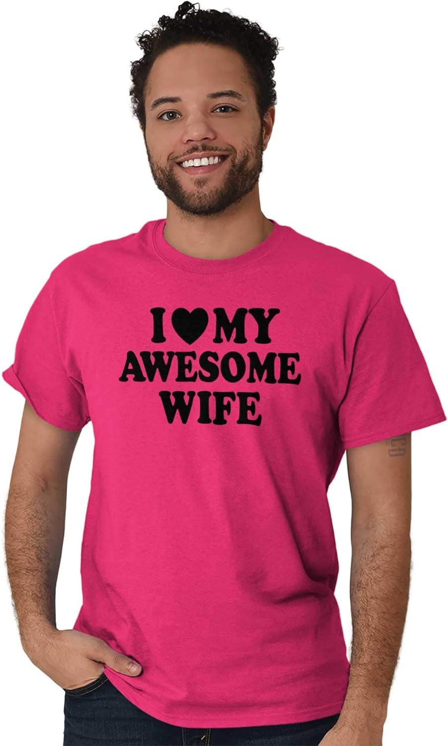 imageI Love My Awesome Wife Cute Husband Mens Graphic T Shirt TeesHeliconia