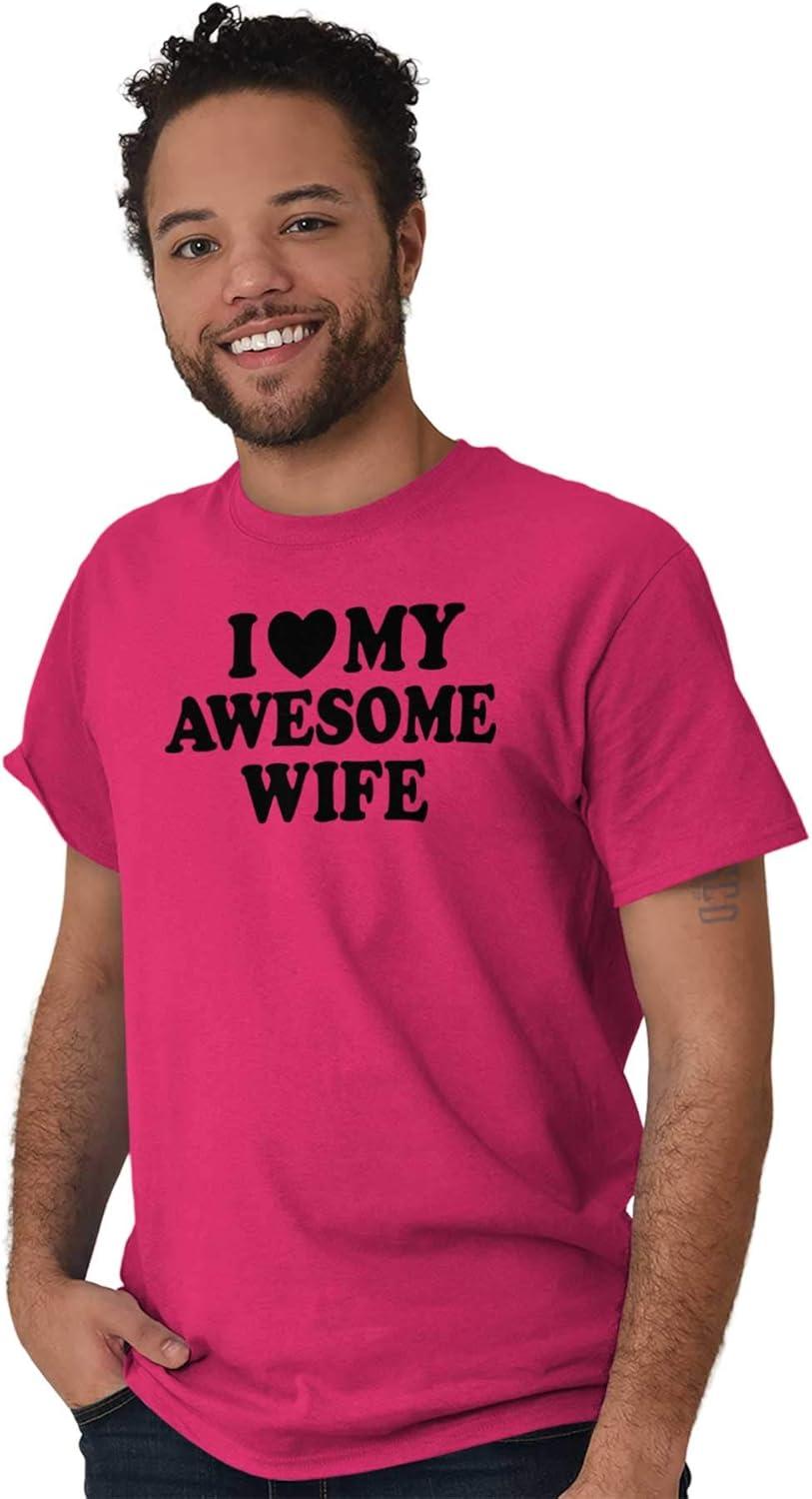 imageI Love My Awesome Wife Cute Husband Mens Graphic T Shirt TeesHeliconia