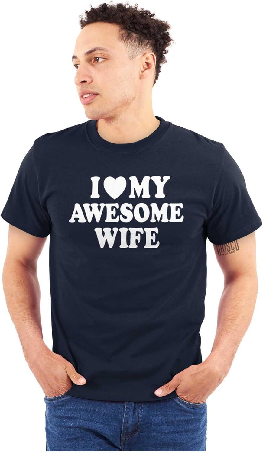 imageI Love My Awesome Wife Cute Husband Mens Graphic T Shirt TeesNavy