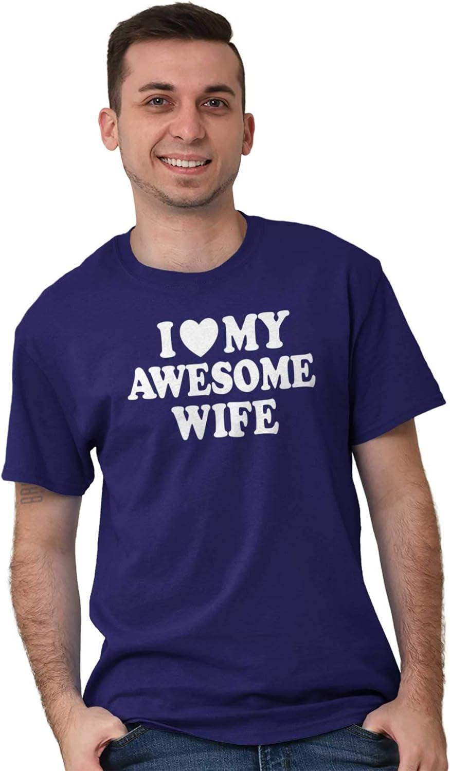 imageI Love My Awesome Wife Cute Husband Mens Graphic T Shirt TeesPurple