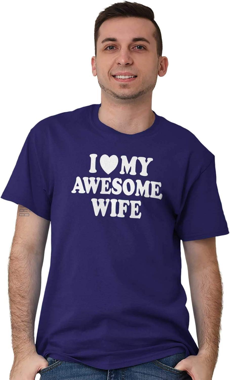 imageI Love My Awesome Wife Cute Husband Mens Graphic T Shirt TeesPurple