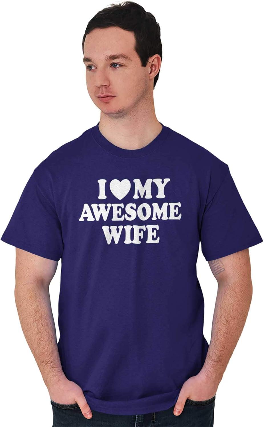 imageI Love My Awesome Wife Cute Husband Mens Graphic T Shirt TeesPurple