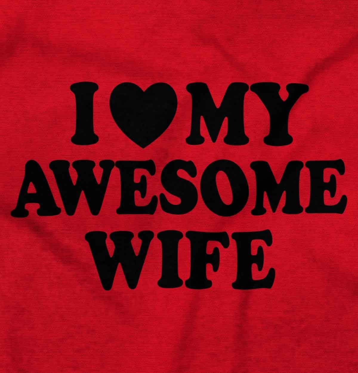 imageI Love My Awesome Wife Cute Husband Mens Graphic T Shirt TeesRed