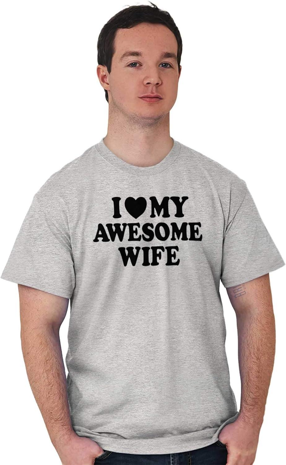imageI Love My Awesome Wife Cute Husband Mens Graphic T Shirt TeesSport Grey