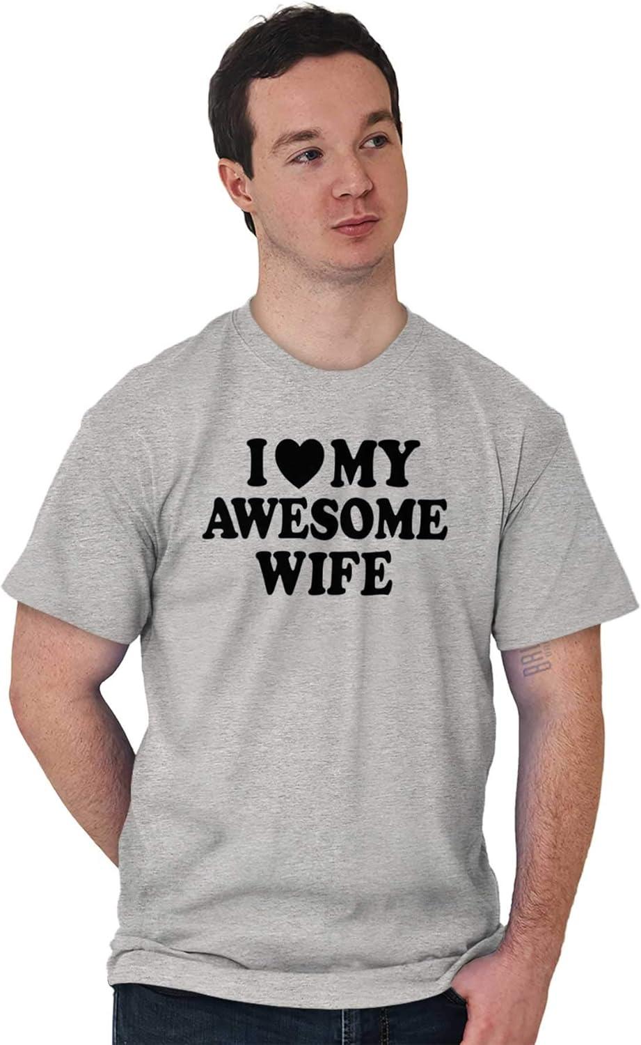 imageI Love My Awesome Wife Cute Husband Mens Graphic T Shirt TeesSport Grey