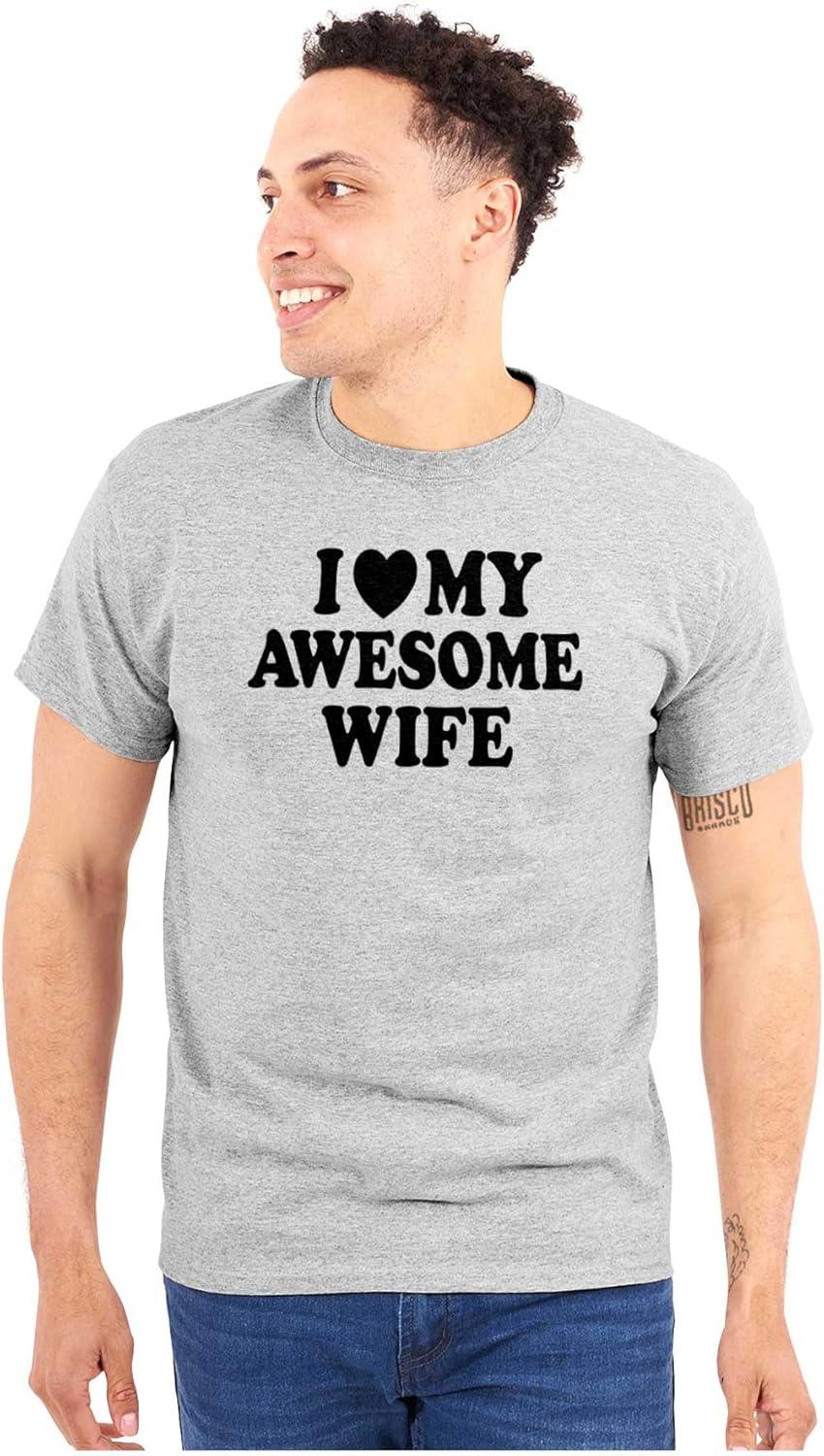 imageI Love My Awesome Wife Cute Husband Mens Graphic T Shirt TeesSport Grey