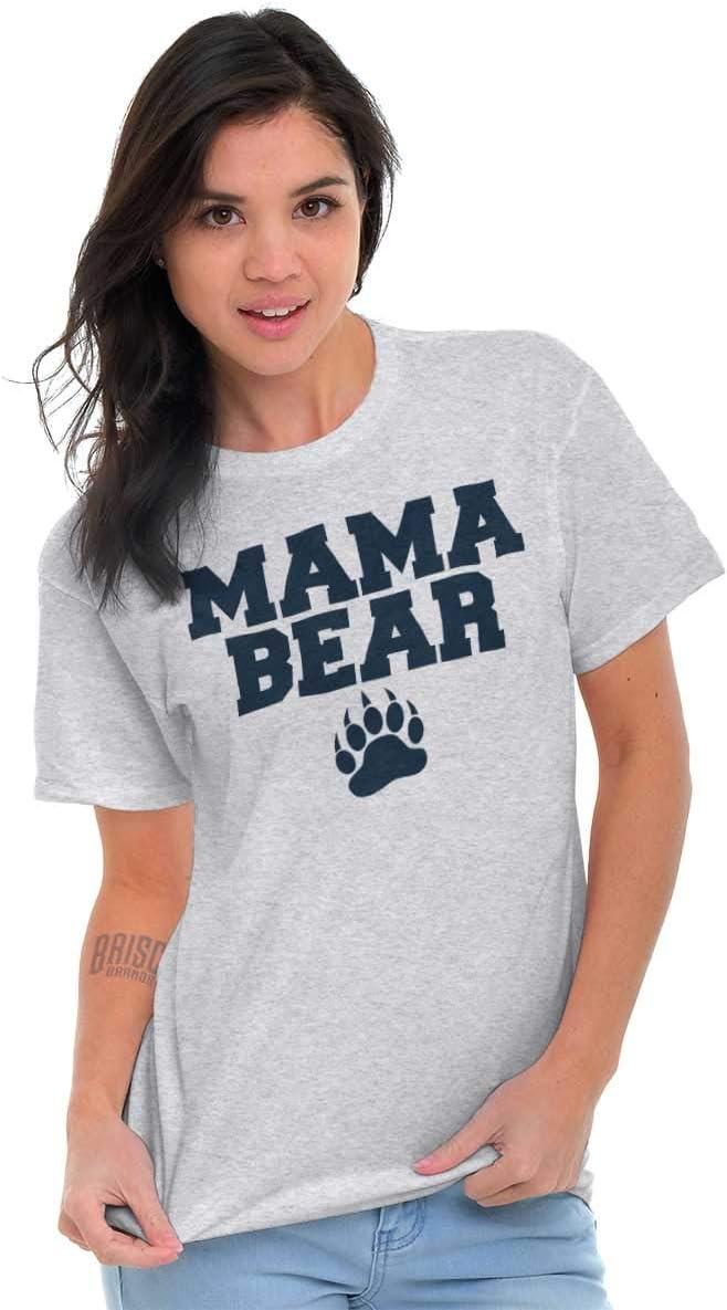 imageMama Bear Paw Print Cute Mothers Day Womens Graphic T Shirt TeesAsh Grey