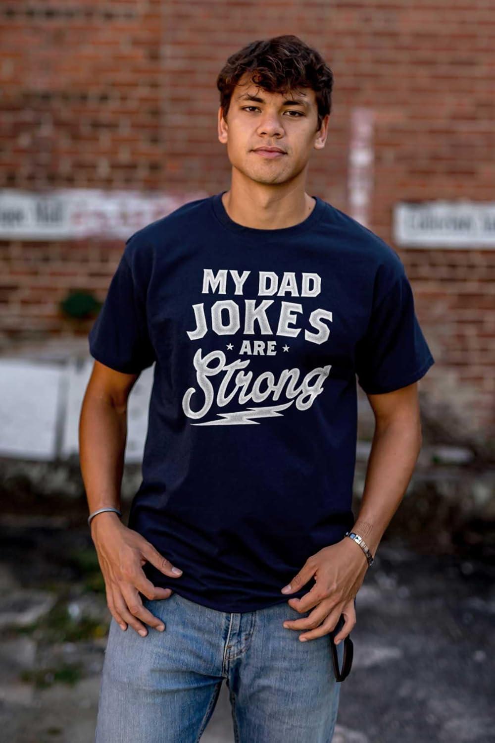 imageMy Dad Jokes are Strong Funny Fathers Mens Graphic T Shirt TeesNavy