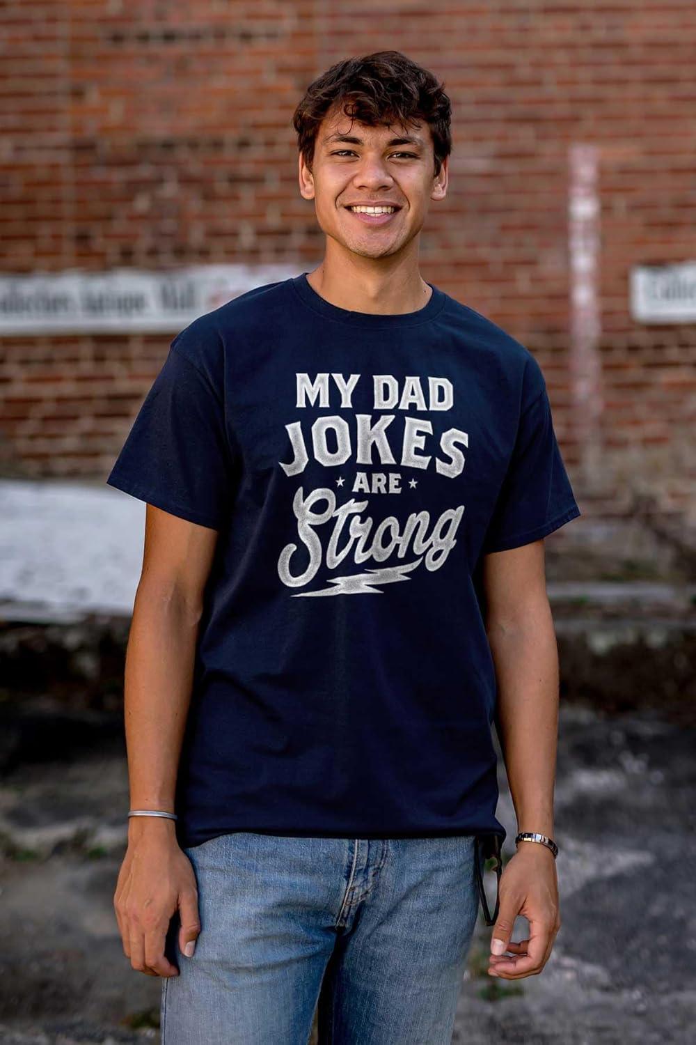 imageMy Dad Jokes are Strong Funny Fathers Mens Graphic T Shirt TeesNavy