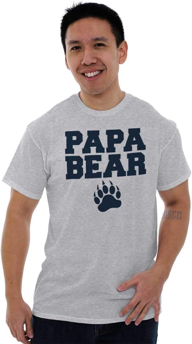 imagePapa Bear Dad Fathers Day Pawprint Mens Graphic T Shirt TeesAsh Grey