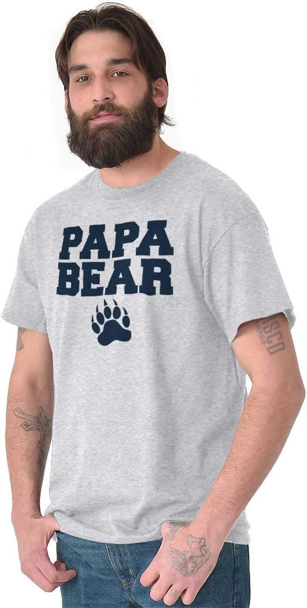 imagePapa Bear Dad Fathers Day Pawprint Mens Graphic T Shirt TeesAsh Grey