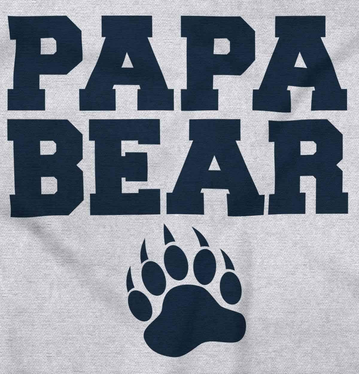 imagePapa Bear Dad Fathers Day Pawprint Mens Graphic T Shirt TeesAsh Grey