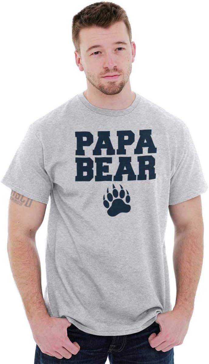 imagePapa Bear Dad Fathers Day Pawprint Mens Graphic T Shirt TeesAsh Grey