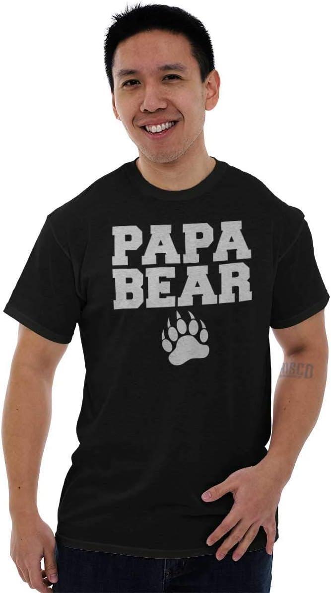 imagePapa Bear Dad Fathers Day Pawprint Mens Graphic T Shirt TeesBlack