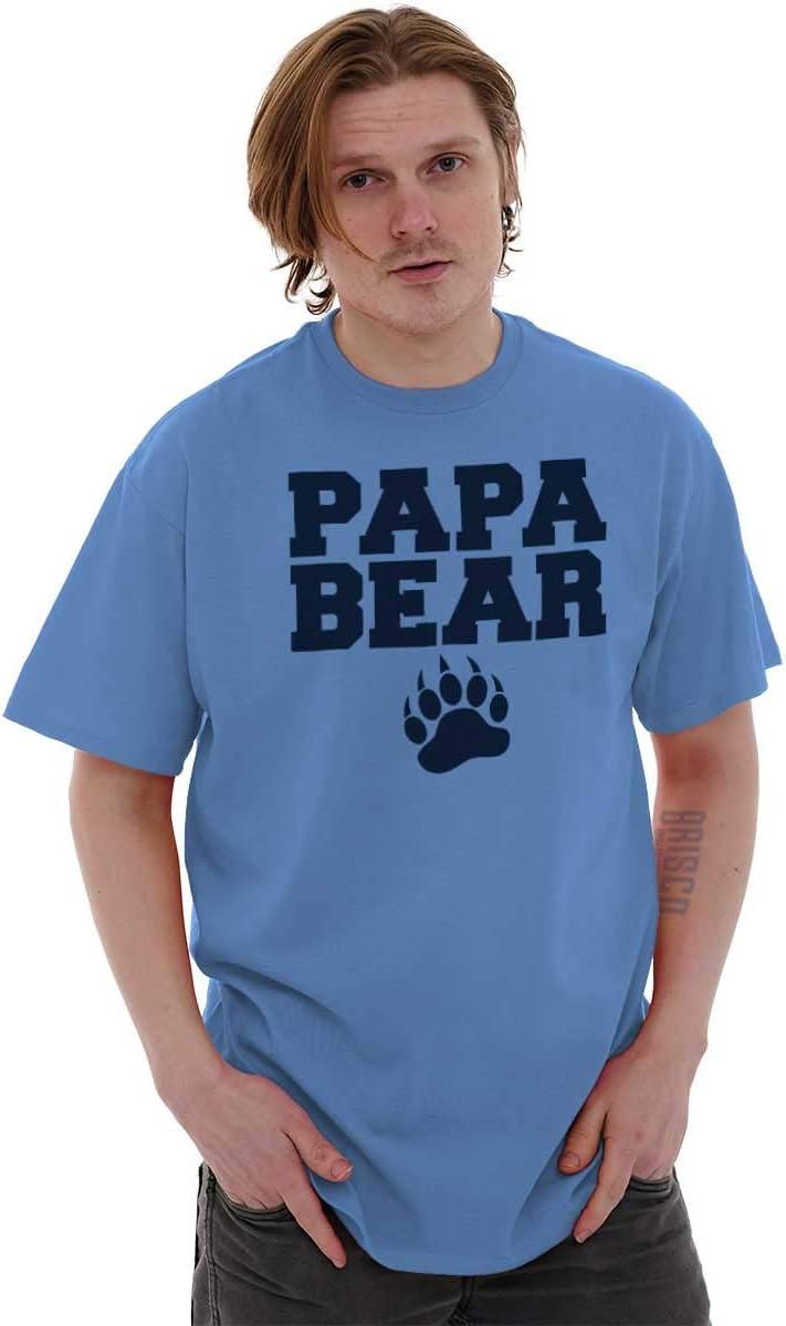 imagePapa Bear Dad Fathers Day Pawprint Mens Graphic T Shirt TeesCarolina Blue