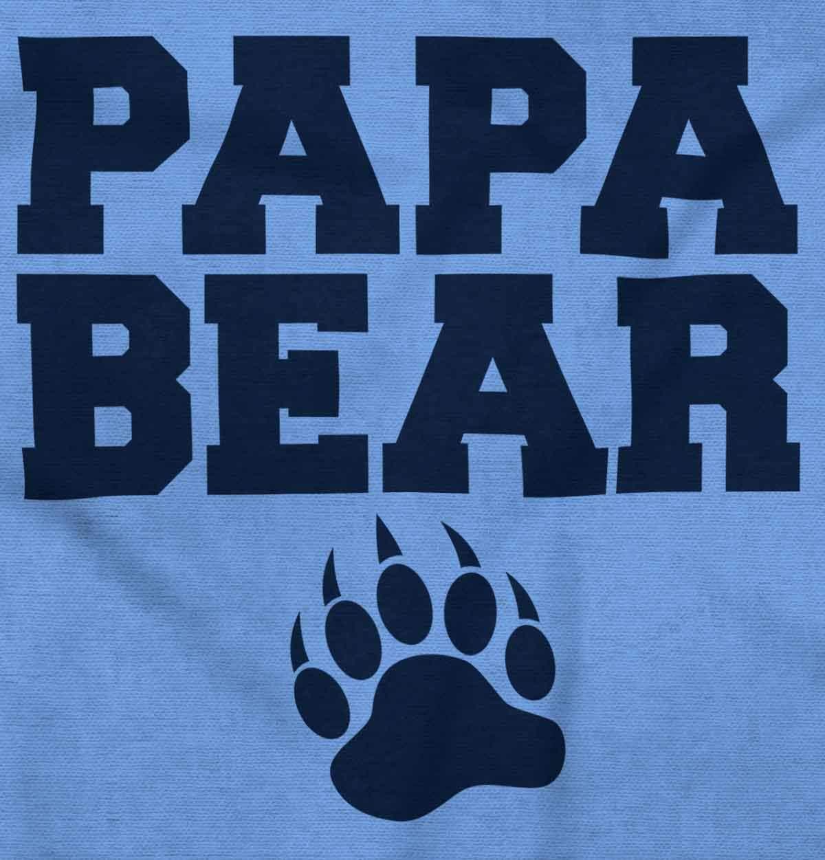 imagePapa Bear Dad Fathers Day Pawprint Mens Graphic T Shirt TeesCarolina Blue