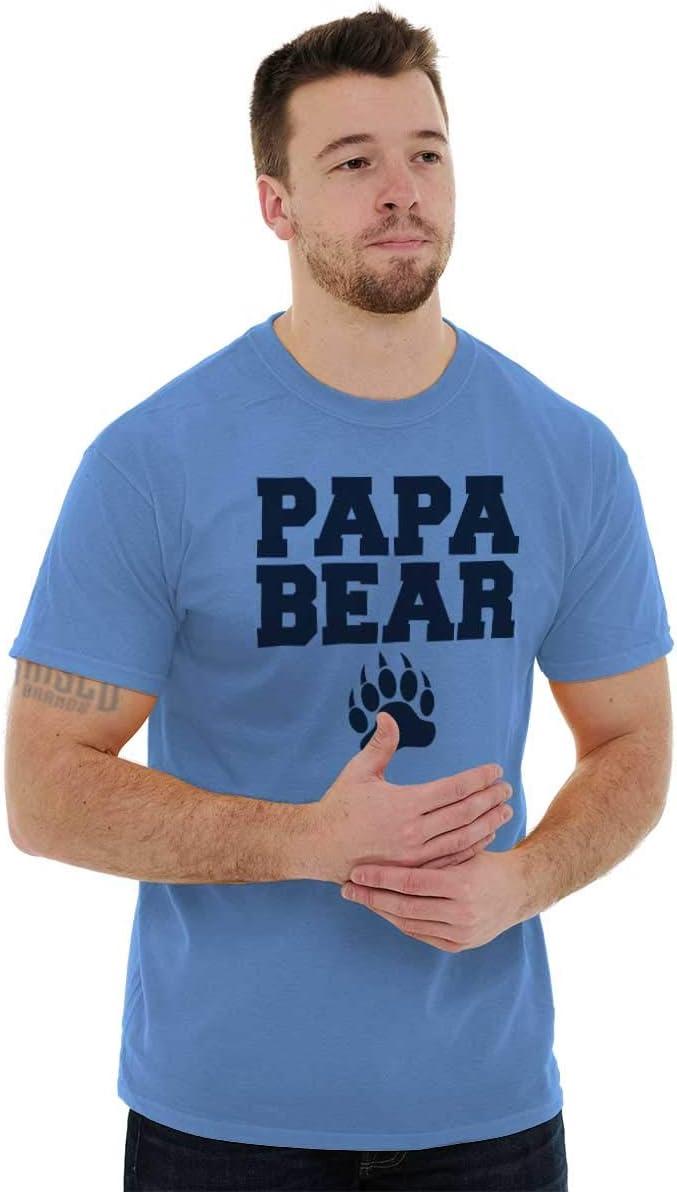 imagePapa Bear Dad Fathers Day Pawprint Mens Graphic T Shirt TeesCarolina Blue