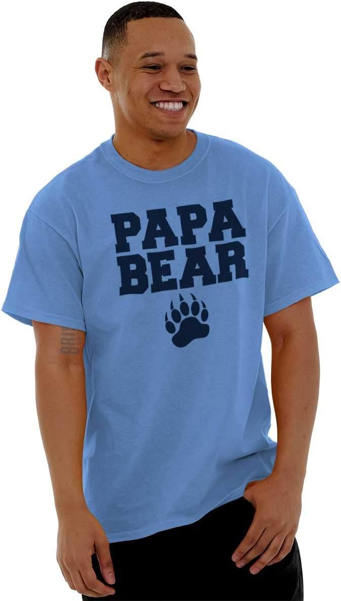 imagePapa Bear Dad Fathers Day Pawprint Mens Graphic T Shirt TeesCarolina Blue