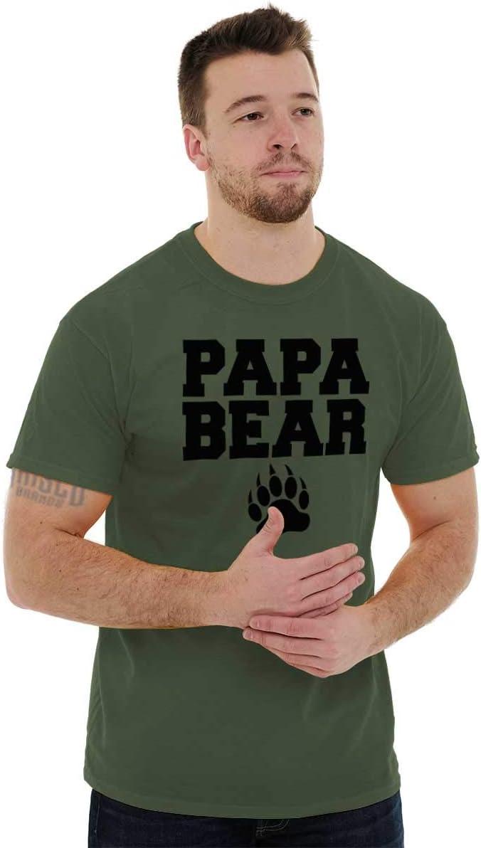 imagePapa Bear Dad Fathers Day Pawprint Mens Graphic T Shirt TeesMilitary Green