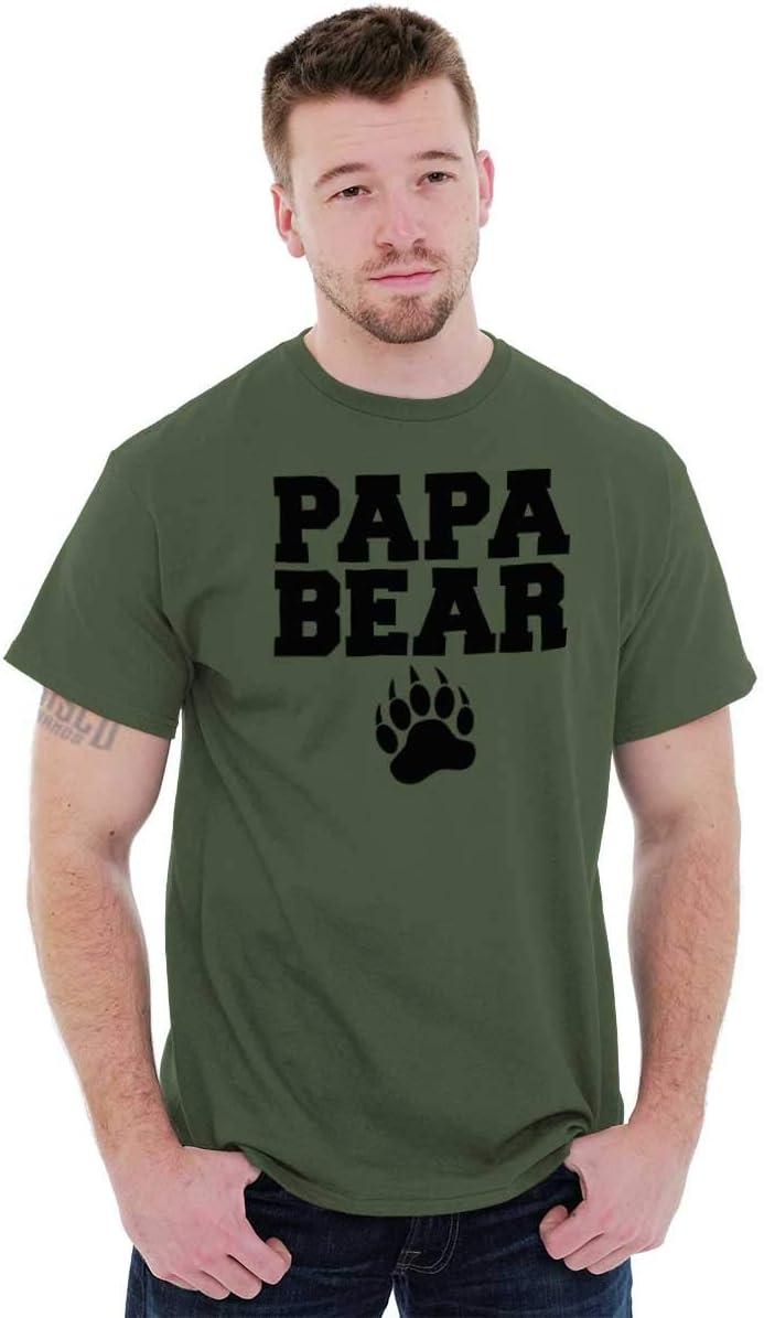 imagePapa Bear Dad Fathers Day Pawprint Mens Graphic T Shirt TeesMilitary Green