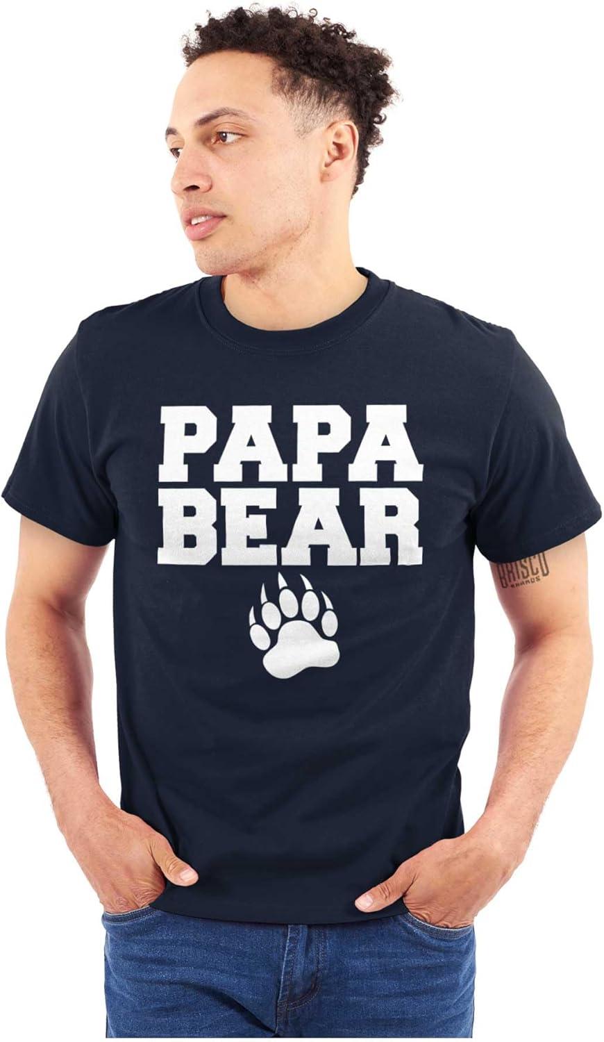 imagePapa Bear Dad Fathers Day Pawprint Mens Graphic T Shirt TeesNavy