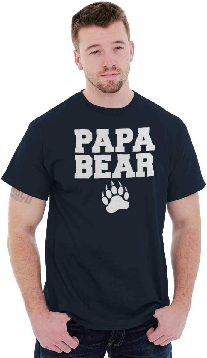 imagePapa Bear Dad Fathers Day Pawprint Mens Graphic T Shirt TeesNavy