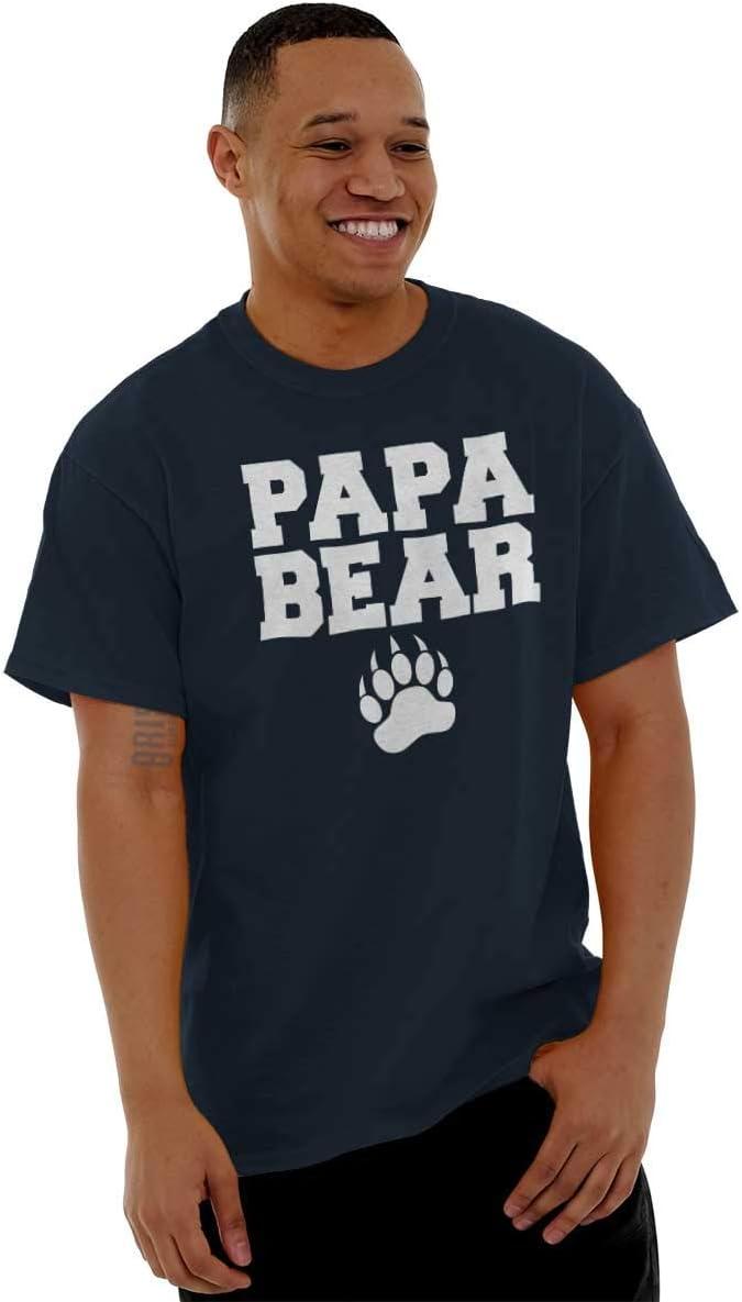 imagePapa Bear Dad Fathers Day Pawprint Mens Graphic T Shirt TeesNavy