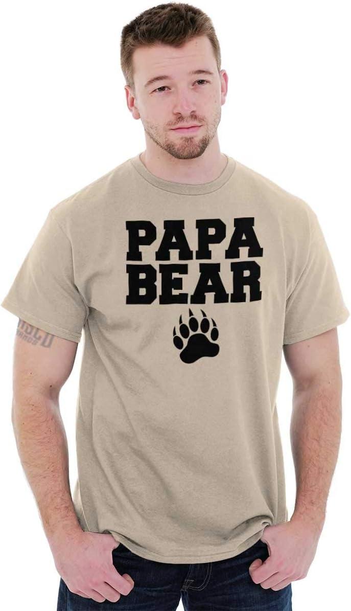 imagePapa Bear Dad Fathers Day Pawprint Mens Graphic T Shirt TeesSand