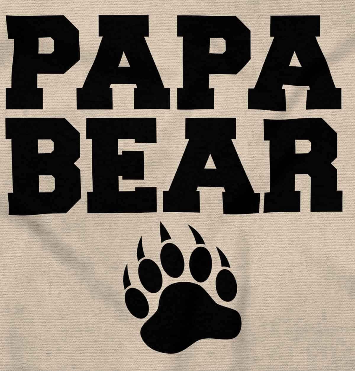 imagePapa Bear Dad Fathers Day Pawprint Mens Graphic T Shirt TeesSand