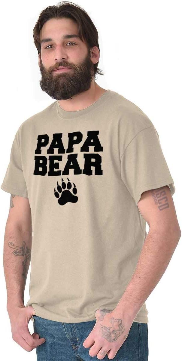 imagePapa Bear Dad Fathers Day Pawprint Mens Graphic T Shirt TeesSand