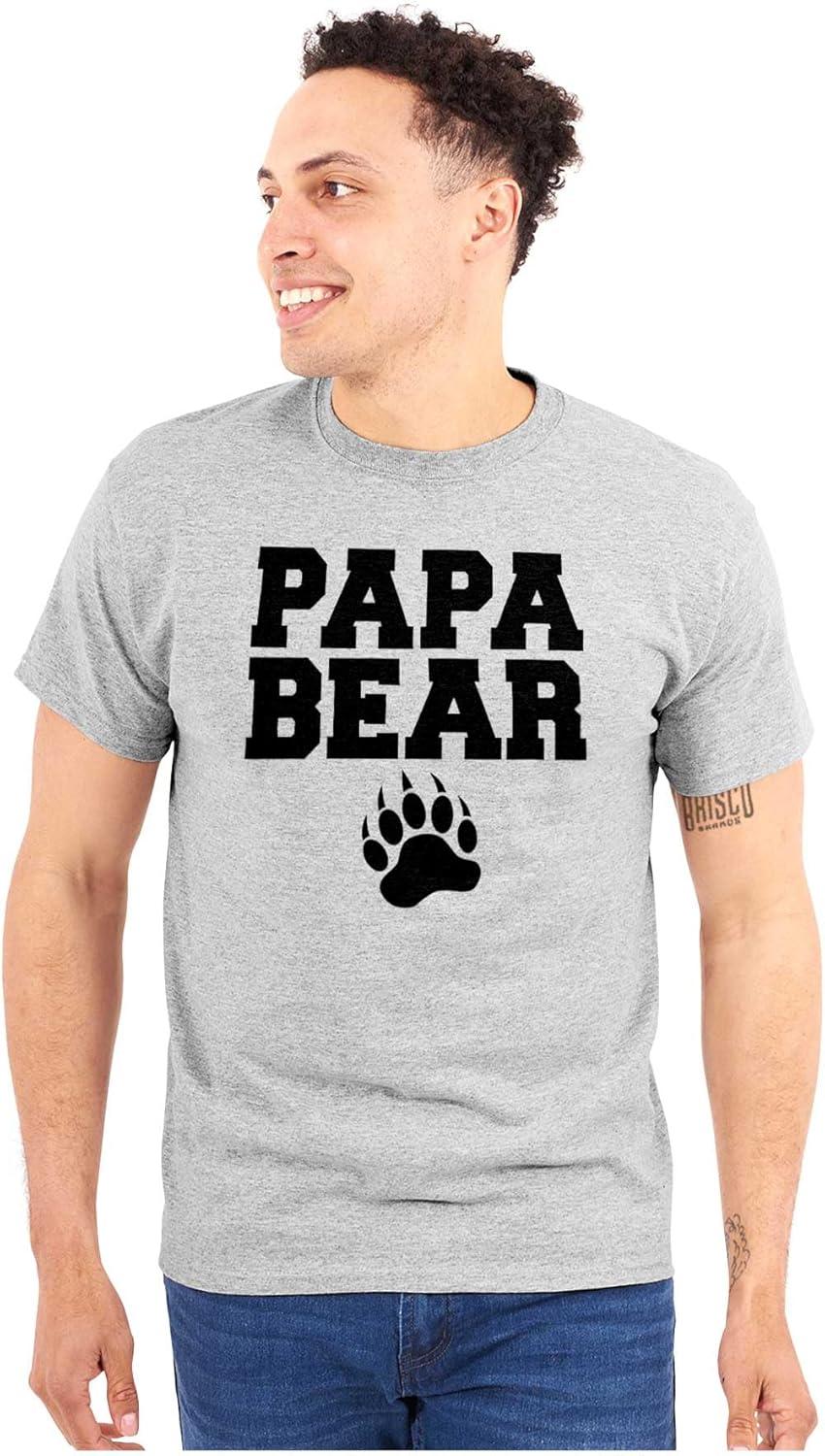 imagePapa Bear Dad Fathers Day Pawprint Mens Graphic T Shirt TeesSport Grey