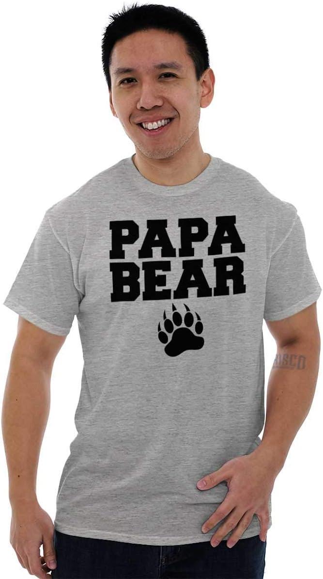 imagePapa Bear Dad Fathers Day Pawprint Mens Graphic T Shirt TeesSport Grey