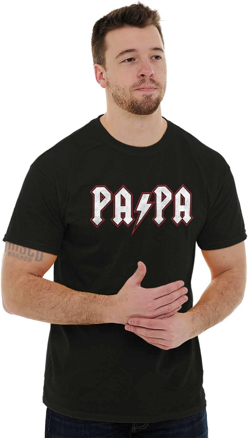 imagePapa Rock Logo Grandpa Grandfather Mens Graphic T Shirt TeesBlack