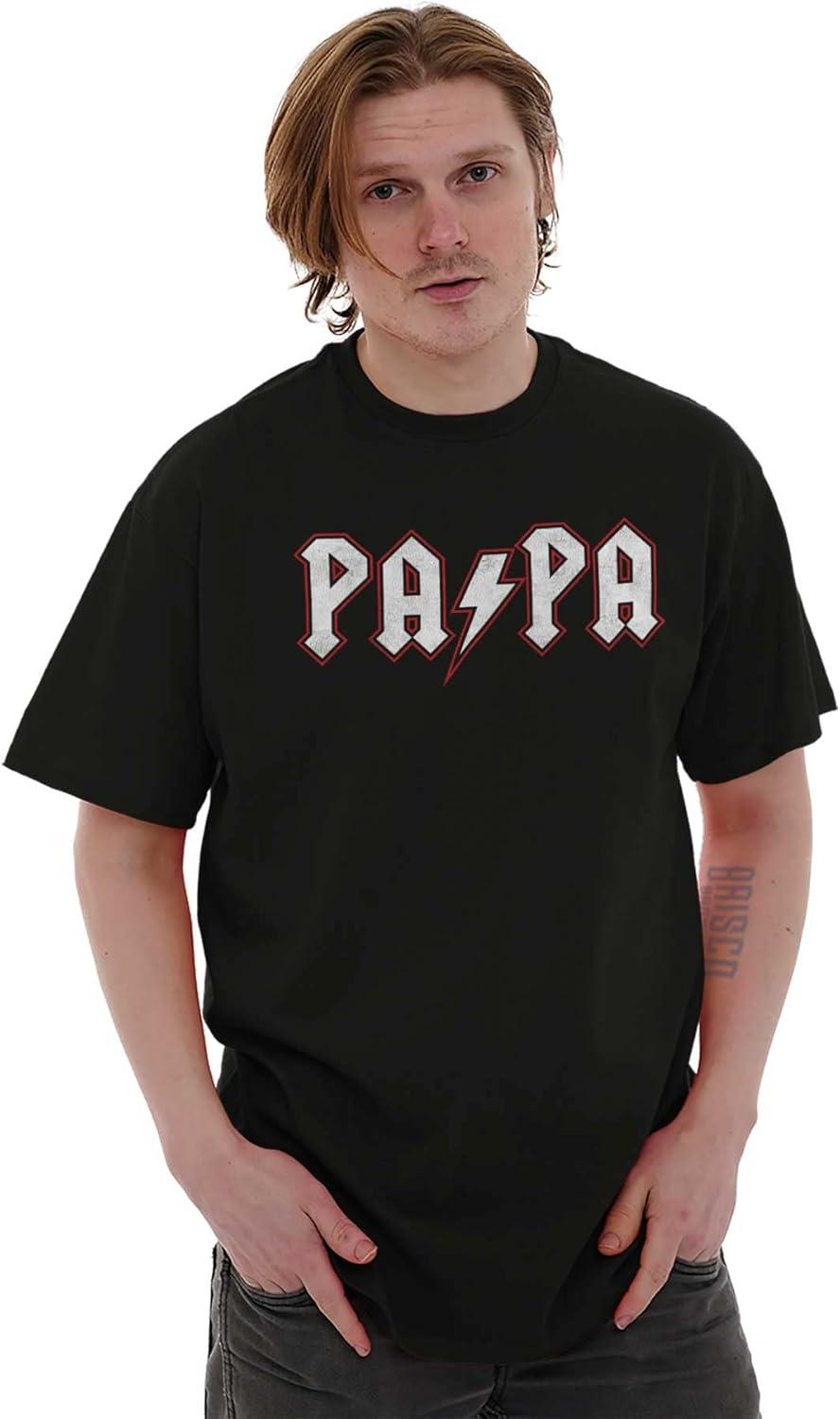 imagePapa Rock Logo Grandpa Grandfather Mens Graphic T Shirt TeesBlack