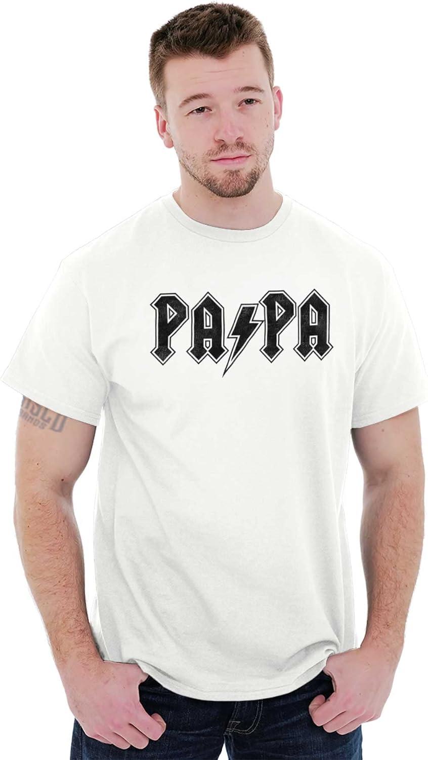 imagePapa Rock Logo Grandpa Grandfather Mens Graphic T Shirt TeesWhite