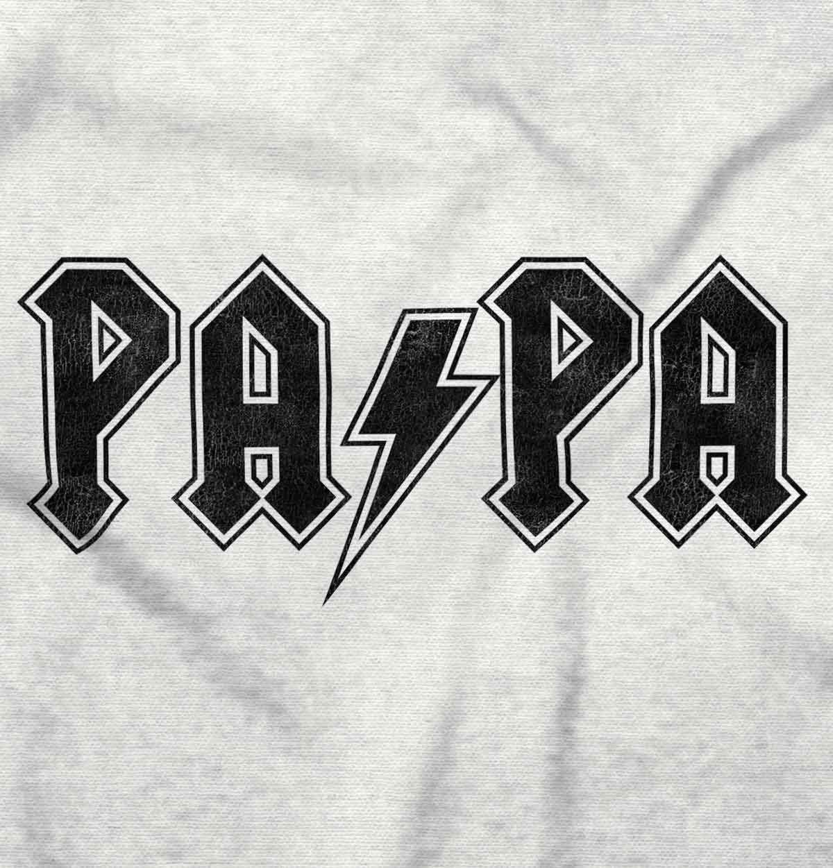 imagePapa Rock Logo Grandpa Grandfather Mens Graphic T Shirt TeesWhite